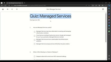Quiz: Managed Services | Elastic Google Cloud Infrastructure: Scaling and Automation| Google Cloud