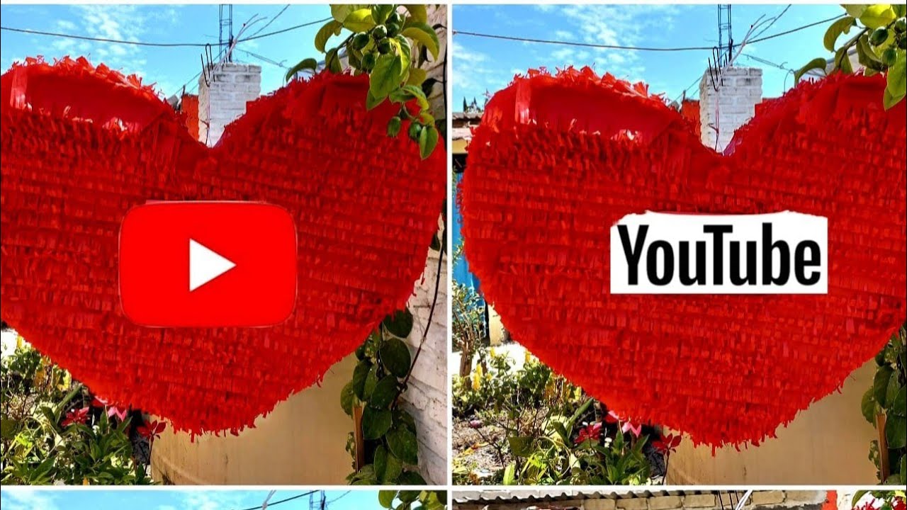 Como Hacer una Piñata de Corazón en tambor (14 De Febrero) ♥️ Tematica  YouTube 😱, image size:1280x720