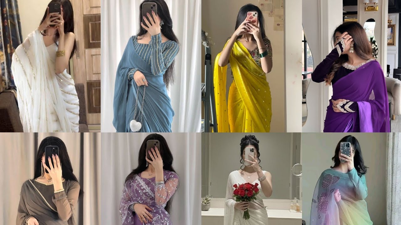 ✨Saree hidden face photo Poses🔥||Hidden face dpz for girls||photo pose in saree 
