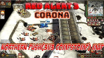 Command & Conquer Red Alert 3 Corona - Northern Push Map - The defender are OP! - No Commentary