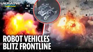 Ukrainian kamikaze ground robots armed with grenade launchers blow up Russian shelters