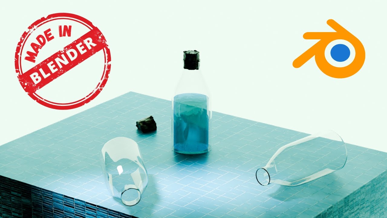 I made a 3D bottle of water in Blender