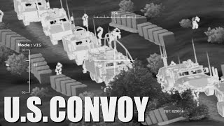 U.S. Convoy under Attack - AC-130 Gunship - Combat Footage - Simulation - ArmA 3
