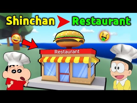 Shinchan and Nobita Opened Restaurant 😂 || Shinchan Ka Dhaba 😱 || Funny Game Roblox