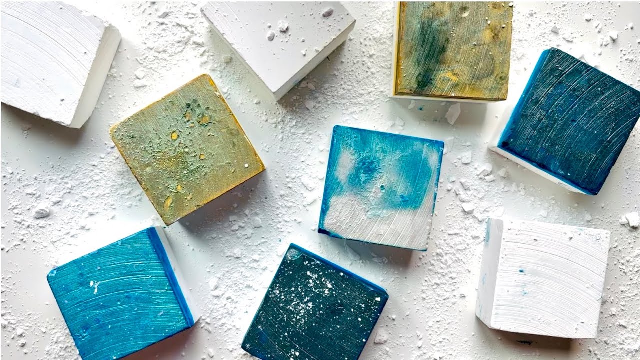 Blue Hue Blocks | Gym Chalk ASMR 