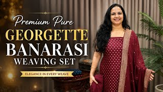 Georgette with Banarasi Weaving Unstitched Collection screenshot 4