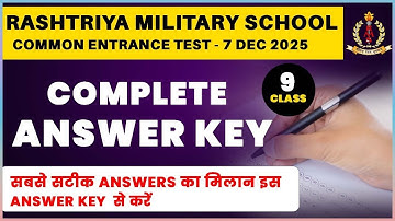 RMS CET 2025 Class 9 Answer Key | 7 Dec RMS Exam Complete Solution | Most Accurate Answer Key