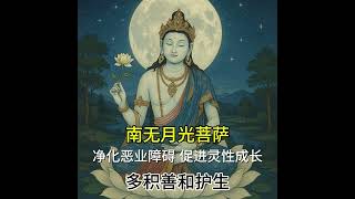 月光菩萨咒, 净化恶业障碍, 促进灵性成长, Moonlight Bodhisattva Mantra, Helps purify negative karma, Awakens compassion