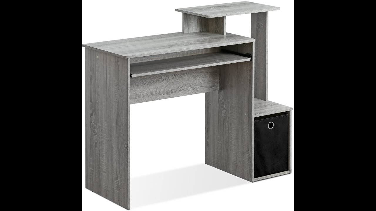 FURINNO Econ Multipurpose Home Office Computer Writing Desk, French Oak Grey