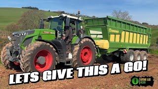 FENDT 942 &amp; KRONE TRAILER ON DEMO FOR BEET HARVEST. AND STEVE HAS THE JOHN DEERE 8R410 AT ITS LIMIT!