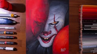 Drawing Pennywise the Dancing Clown from movie[IT: CHAPTER TWO] - marki draws, colored pencil screenshot 3