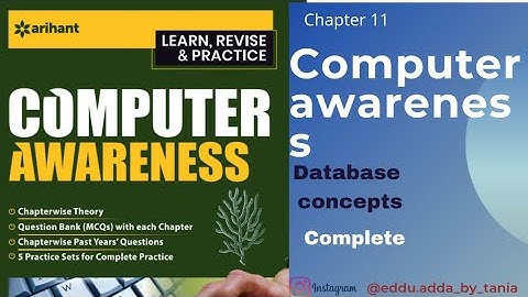 Chapter:11Database Concepts ( by arihant)Sbi ibpspo clerk,sscrailways,allexam#jkpsi #jkssb