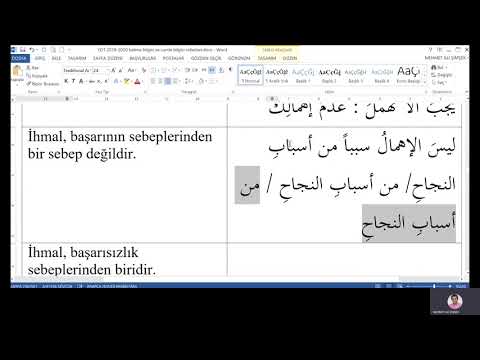 Türkçe Arapça Çeviri YDT Cümle Grubu 10