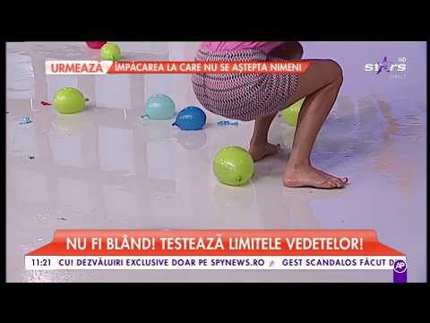 STARoganţă: Natalia Mateuţ a spart cu fundul baloane umplute cu apă!