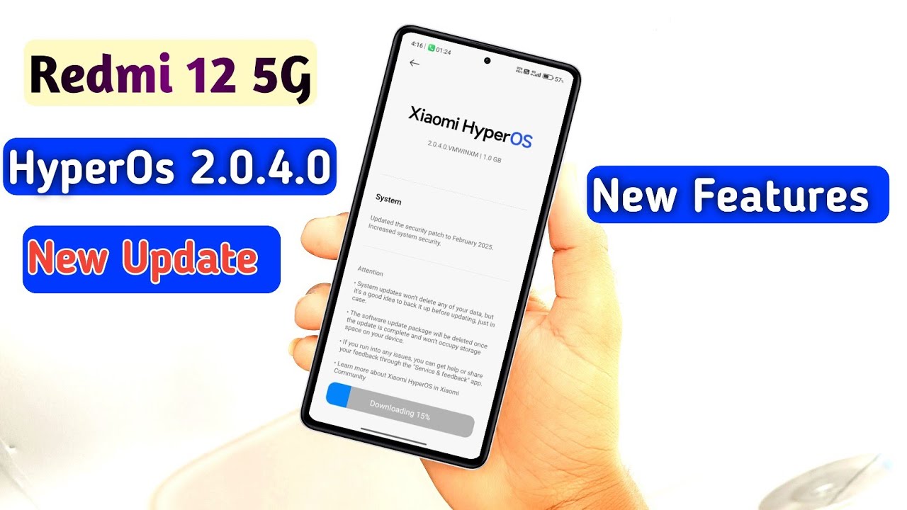 Redmi 12 5G HyperOs 2.0.4.0 New Update | Redmi 12 5G New Update
