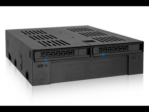 ICY DOCK ExpressCage MB742SP-B 2 x 2.5 SAS/SATA HDD/SSD Mobile Rack for  External 3.5 Bay - Comparable to Tray-less Design 