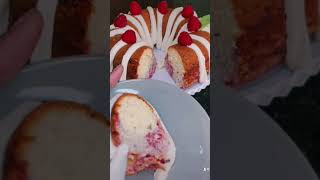 Nothing Bundt Cakes Copycat Raspberry White Chocolate Cake with cream cheese frosting #shortvideo