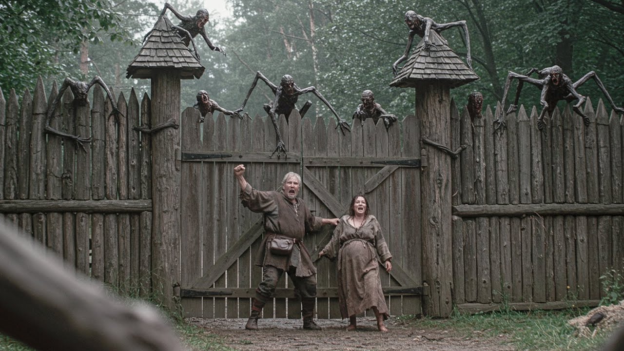 Pai e Filha Grávida Tenta Fugir de Monstros da Floresta Numa Aldeia, Sem Saber que Ali é o Lar Deles