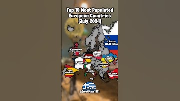 Top 10 Most Populated European Countries (July 2024) #map #mapping #geotuber #geotube #countries