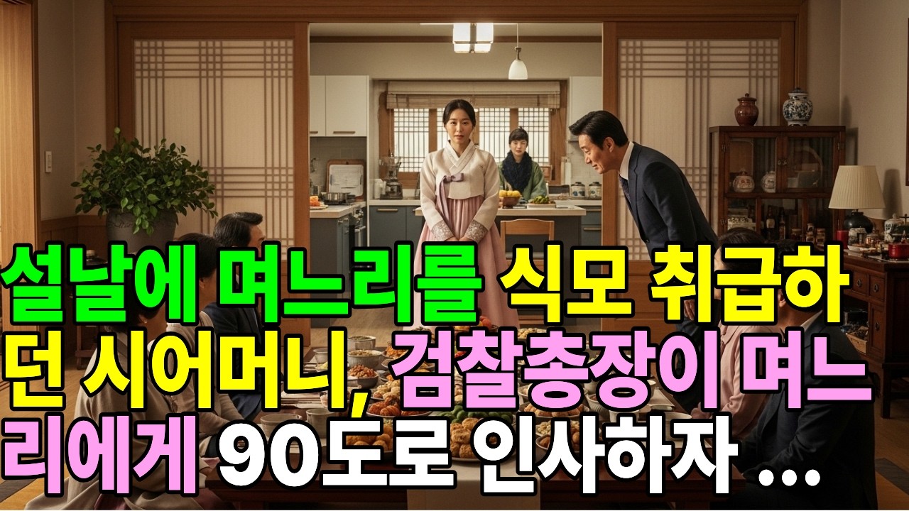 설날에 며느리를 식모 취급하던 시어머니, 검찰총장이 며느리에게 90도로 인사하자 시댁은 발칵 뒤집어 지는데...