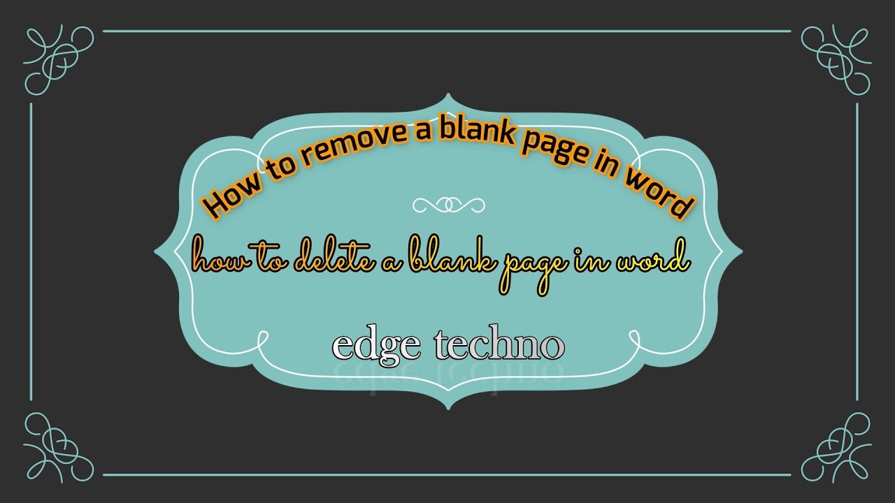 HOW TO REMOVE BLANK PAGE S IN MS WORD Very Easy Way YouTube