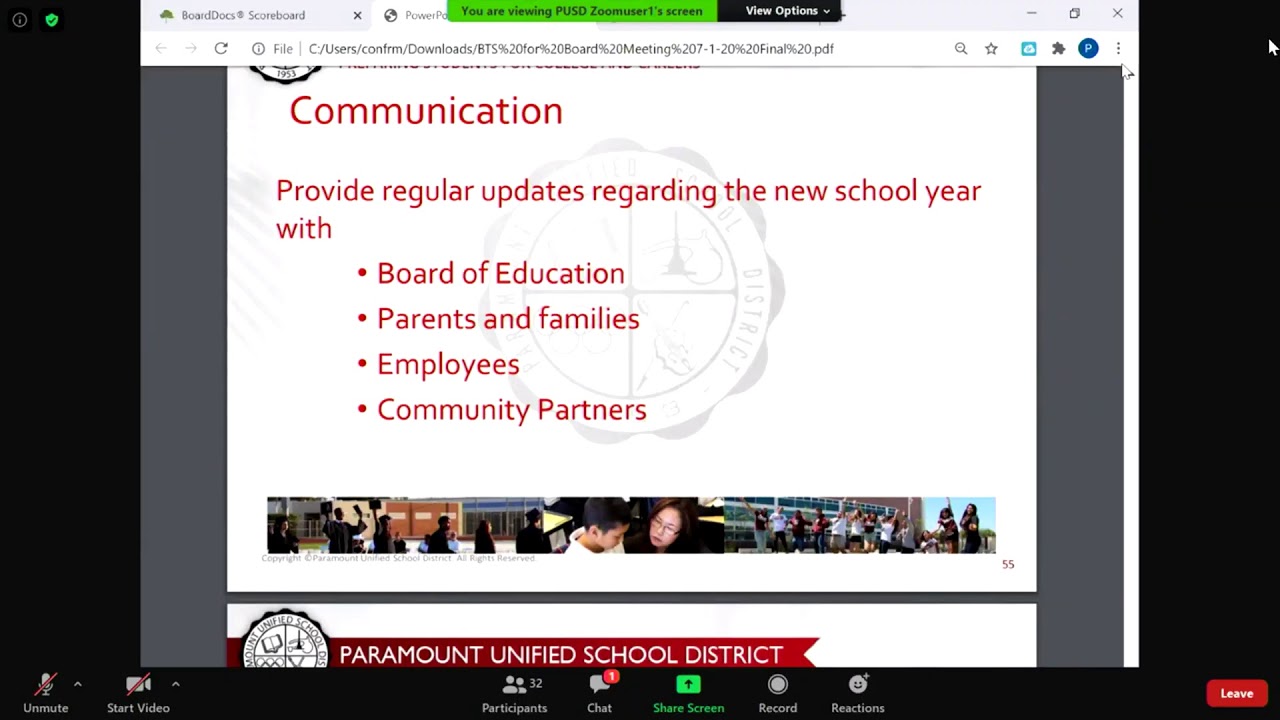PUSD Special Board Meeting on 07-01-20 - YouTube