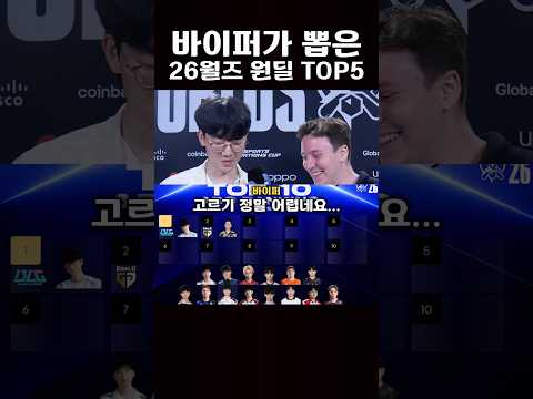 바이퍼가 뽑은 26월즈 원딜 TOP5