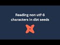 Dbt seeds - Loading non utf-8 characters
