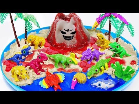 Dino Mecard Dinosaur Toys DIY Volcano Eruption | دنیای ژوراسیک