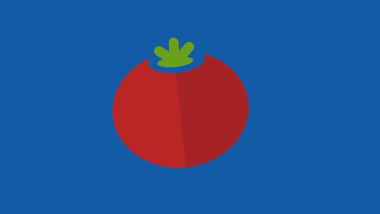Healthy Food Tomato Animated Blue Screen - Green Screen Footage