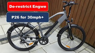 How to de-restrict Engwe P26 pedal assist