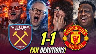 Manchester United & Hammers Fans React to West Ham 1-1 Man United | Premier League Fan Reactions