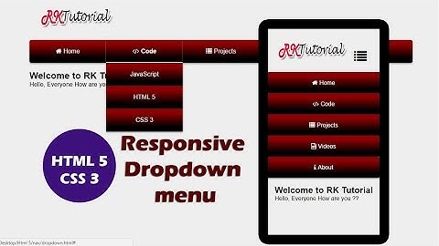 HTML 5 CSS 3 Responsive Drop down menu