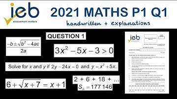 IEB Maths Past Paper 1 2021 Question 1