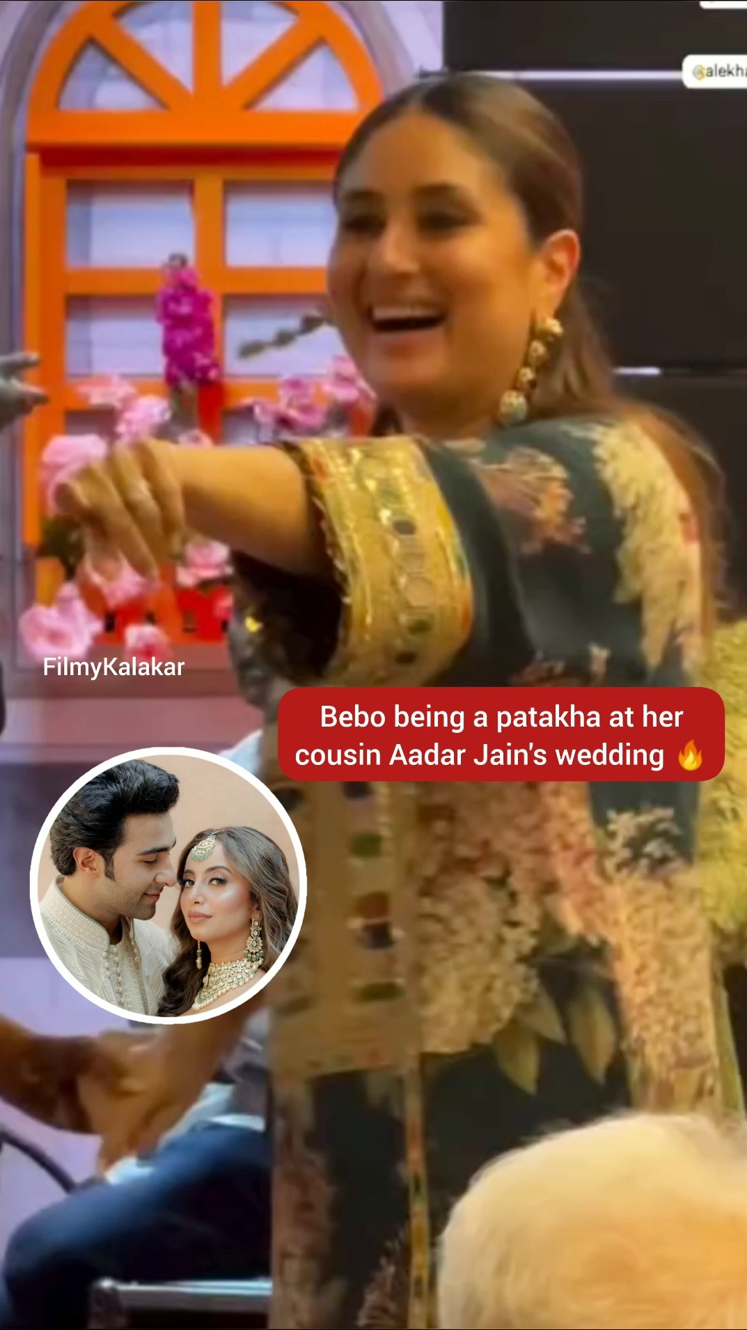 #kareenakapoorkhan adding glam to her cousin #aadarjain #alekhaadvani 's wedding ? #filmykalakar