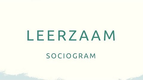 Leerzaam: sociogram