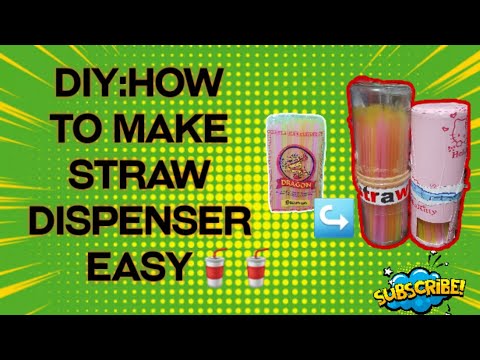 Video: DIY (HOW TO MAKE STRAW DISPENSER EASY)