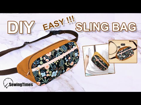 DIY EASY SLING BAG | 슬링백 가방 만들기 | fanny pack diy & pattern | 메신저백 como hacer [sewingtimes]