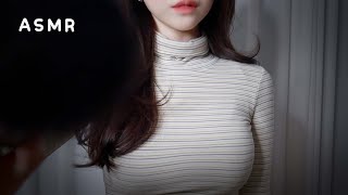 ASMR Brushing You 😌 Drowsy visual movements, word repetition, mouth sounds, ear blowing