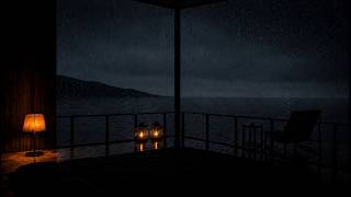 Quiet Your Mind Tonight 🌧️ Rain Running Down an Ocean Cabin Window — No Thunder [3 Hours]