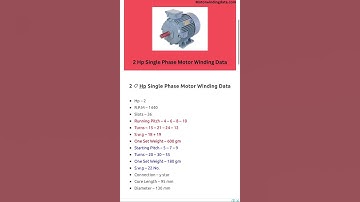 2 hp motor winding data #shorts #winding #motorwinding