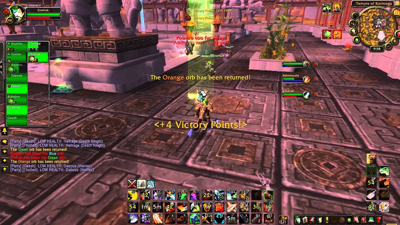 Rated BG Temple of Kotmogu MoP 5.1 Arms Warrior PoV EPIC win :D - Zindrak