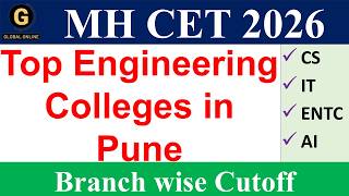 Top Engineering Colleges in Pune| MH-CET 2026 | Category wise and Branch wise Cutoff