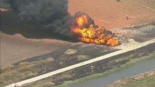Video shows massive pipeline fire after reports of 'large explosion' Brazoria County Texas Pipeline Explosion