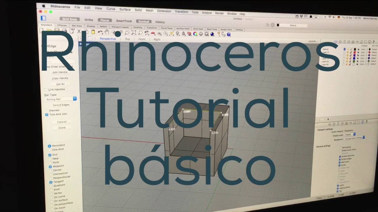 Tutorial basico de Rhinoceros - YouTube