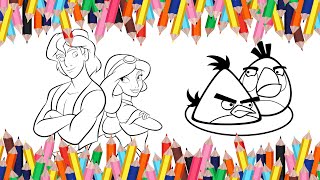 Aladdin & Angry Birds Coloring Page - Various Coloring Pages screenshot 5