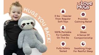 LoveHugs 3.5lbs Weighted Stuffed Animal For Anxiety & Comfort