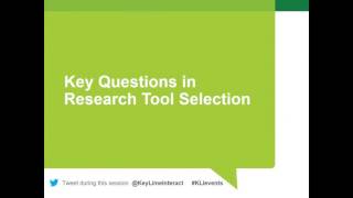 So Many Tools, so Little Time. Finding the Right Tool for Your Quantitative Research!