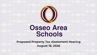 Proposed Property Tax Abatement Hearing Aug. 18, 2026 Audio