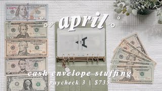 cash stuffing & giveaway winners | happy mail 💌 | $735 | april paycheck 3